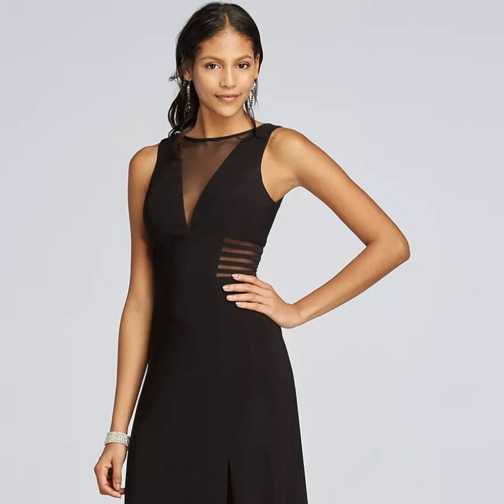 Morgan & Co. Illusion Panel A-Line Gown | Long Formal Evening Dress | Size 13